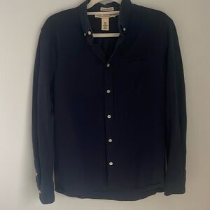 H&M regular/coupe standard dark blue medium men’s 💯% cotton button dress shirt